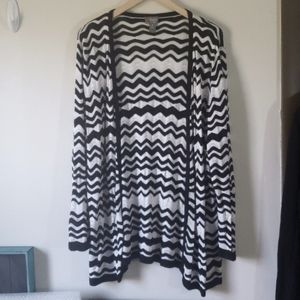 Chico's Travlers open chevron cardigan sz 3